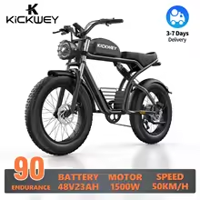 LI  KICKWEY K7 1500W Motor E-bike Adult Electric Bicycle 20 Inch Fat Tire Men's E-Mountain Bike 48V23Ah Battery Electric Bike