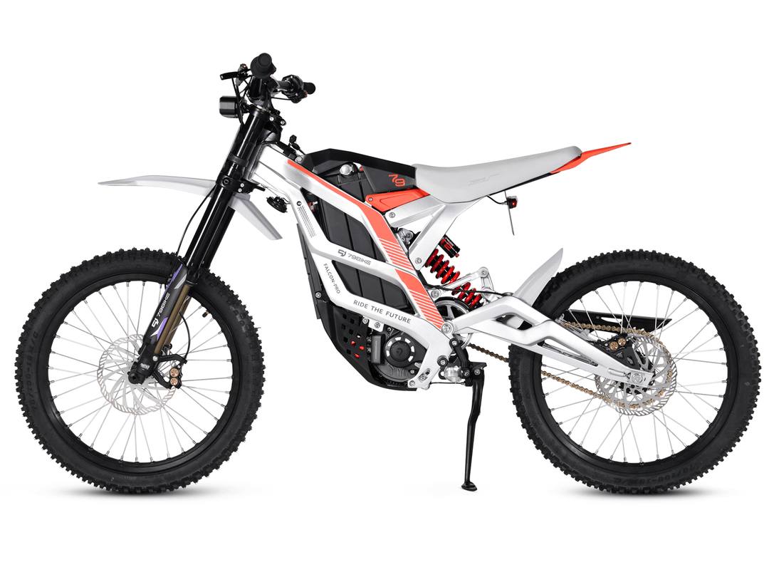 Left view-1 | 79BIKE Falcon-pro (Silver+red) | Electric Off-road Motorcycle