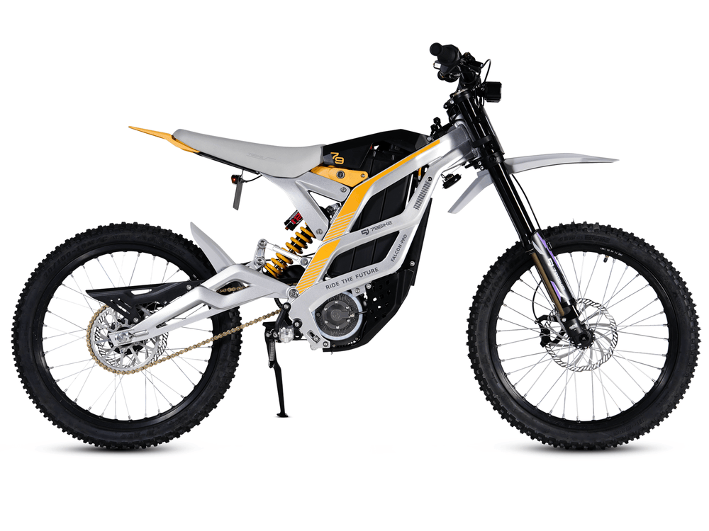 Right view-1 | 79BIKE Falcon-pro (Silver+yellow) | Electric Off-road Motorcycle