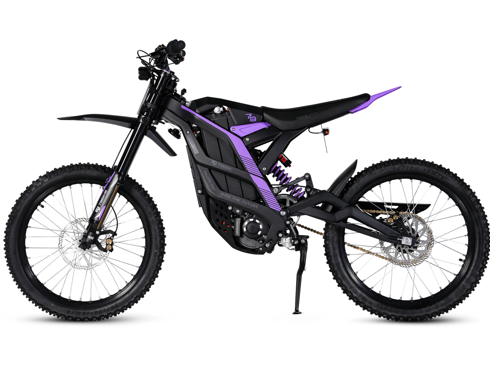 Left view-1 | 79BIKE Falcon-pro (Black+purple) | Electric Off-road Motorcycle